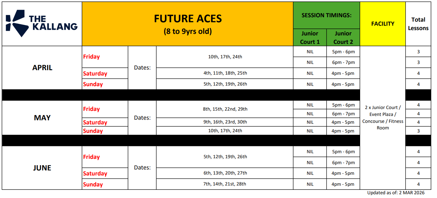 future-aces-schedule
